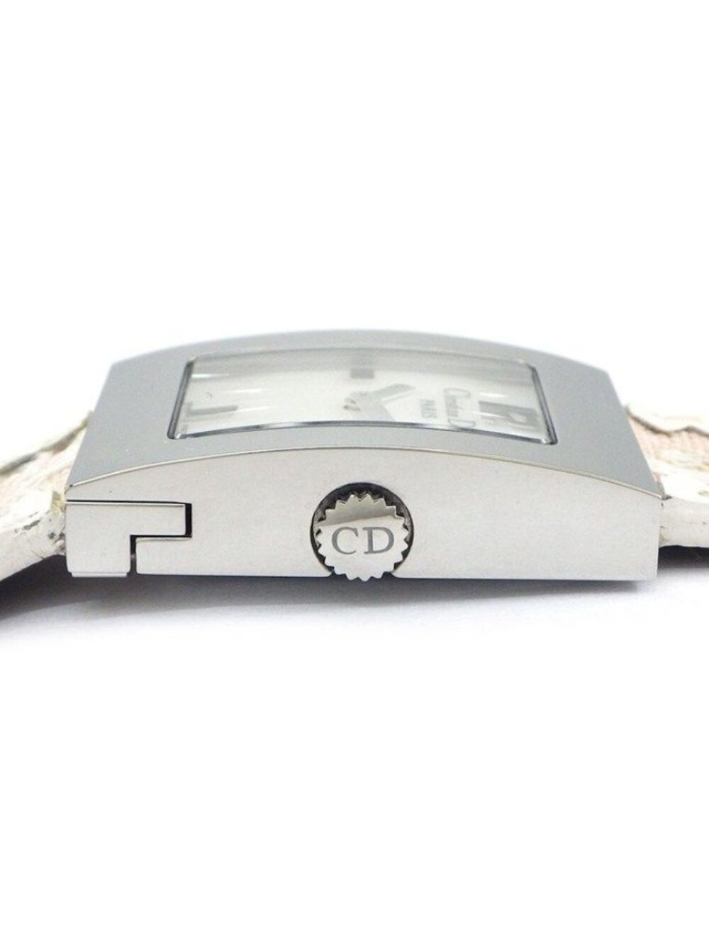 Dior Christian Watch Maris Square White Shell Dial Pearl Chain D Logo - Picture 2 of 10